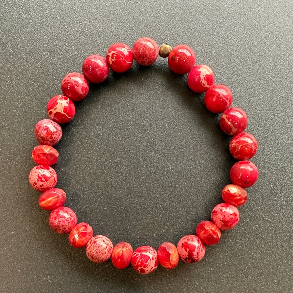 Red Sea Sediment Jasper Handmade Beaded Bracelet